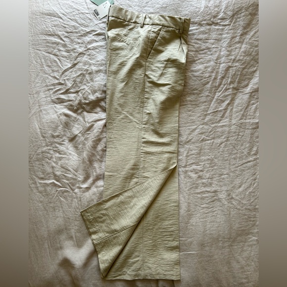 H&M Straight-Leg Linen-Blend Trousers - BNWT - sz 6 - Picture 3 of 9